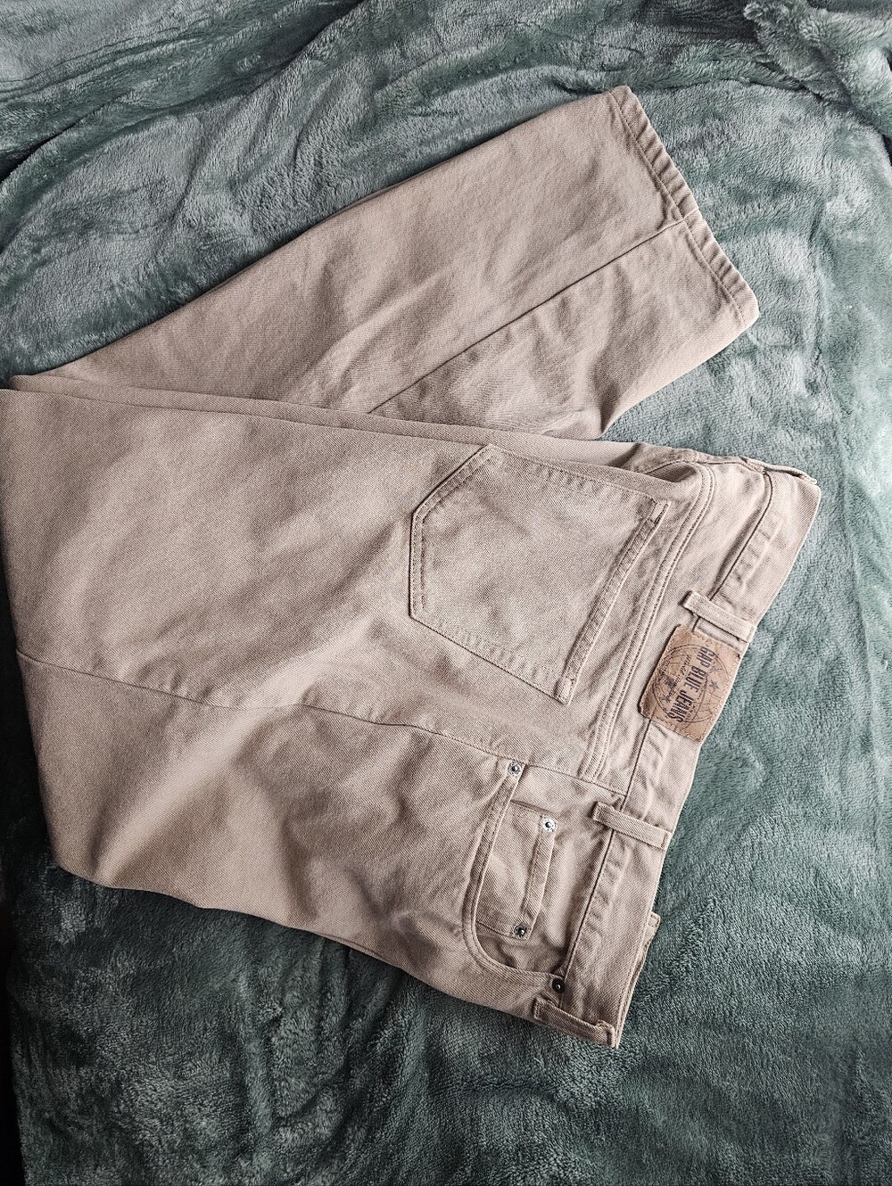 Vintage 90's Gap Blue Jeans Men's Easy Fit Tan Denim W40 L30 Made in Mexico 1995